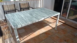 Mesa exterior blanca - cristal