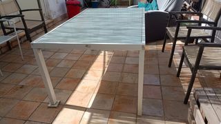 Mesa exterior blanca - cristal
