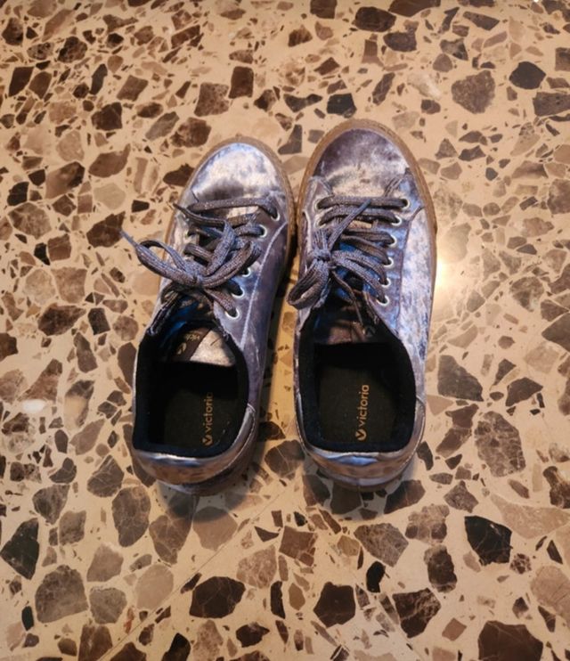 Zapatillas Victoria - Plata Brillante