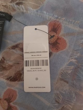 Pañuelo azul estampado flores