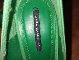 Zapatos Zara tacón verde 38