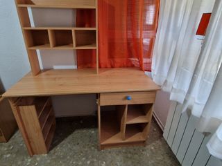 Scrivania - Libreria in formica color pino 120x55