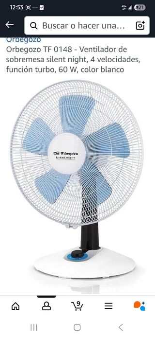 Ventilador Orbegozo Silent Night
