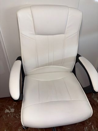 Silla escritorio blanca polipiel