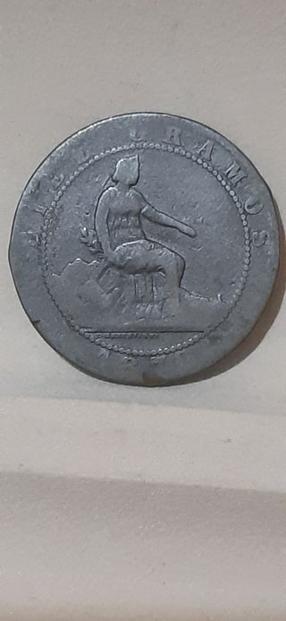Réplica moneda 10 céntimos 1870