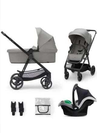 Kinderkraft: Cochecito bebé gris con caja