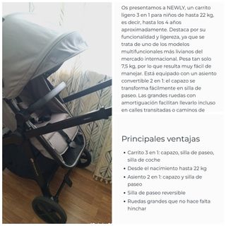 Kinderkraft: Cochecito bebé gris con caja