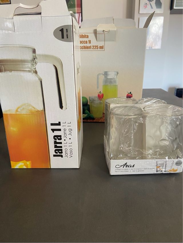 Set Bibita: Brocca 1L + 4 Bicchieri 225ml