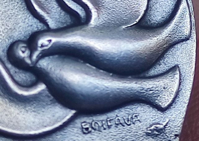 Pendente Cuore con Colombe in argento