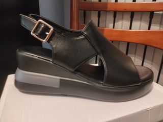 Sandalias negras tacón nº40