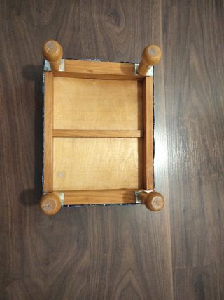 Reposapiés azul y gris