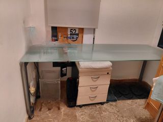 Mesa escritorio cristal moderna