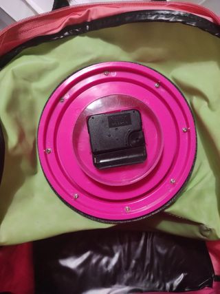 Mochila Vintage con reloj Orient - Verde y Rosa