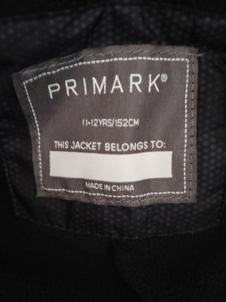 Anorak negro Primark niño talla 11/12 años