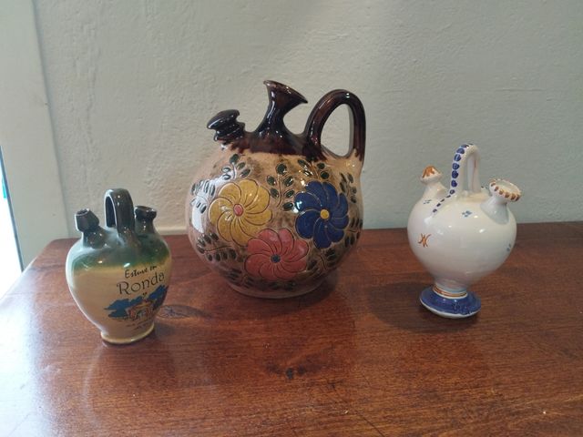 Scatola vintage dipinta a mano+ 2 piccole