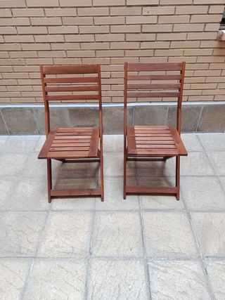 2 Sillas de teka plegables