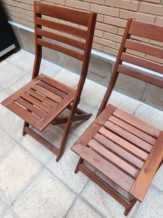 2 Sillas de teka plegables