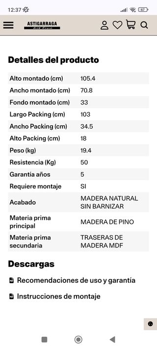 Armario madera maciza astigarraga