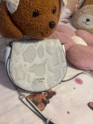 Bolso Guess blanco-beige