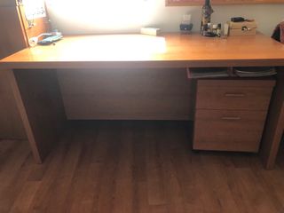 Mesa escritorio madera - 2 cajones