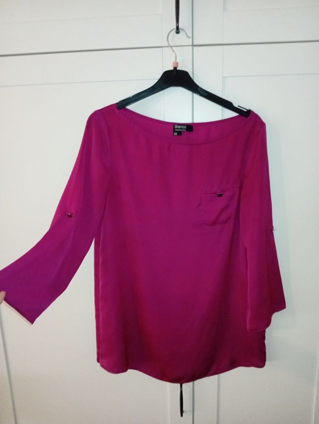 Blusa satinada rosa XS 