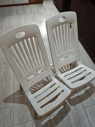2 Sillas Plegables Blancas
