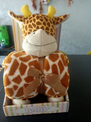Peluche con copertina giraffa
