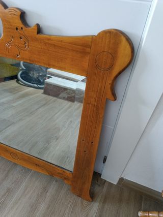 Espejo vintage madera - marrón