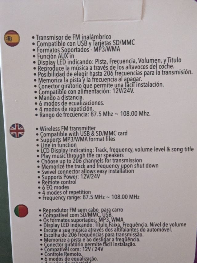 trasmettitore FM wireless Sytech sigillato