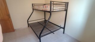 Cama litera metalica negra
