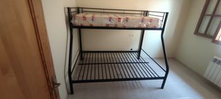 Cama litera metalica negra