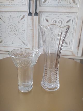 Lote jarrones/vaciabolsillos  vidrio transparente