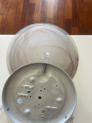 Plafoniera vetro alluminio rosa bianco