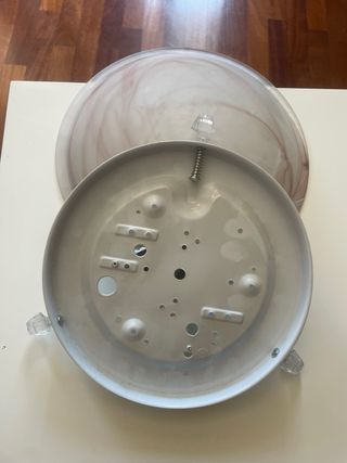 Plafoniera vetro alluminio rosa bianco