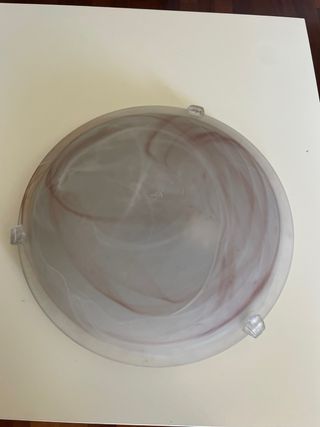 Plafoniera vetro alluminio rosa bianco