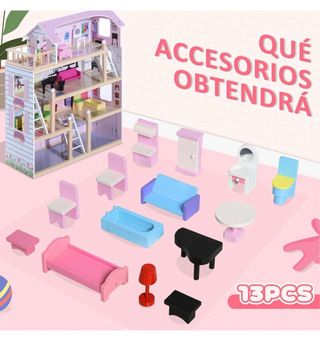 Casita muñecas 3 pisos + accesorios