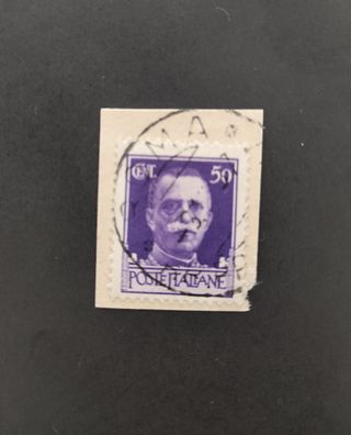 Sello Italia 50 Cent. Rey Vittorio 1929