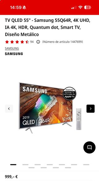 TV Samsung 55Q64R QLED 4K