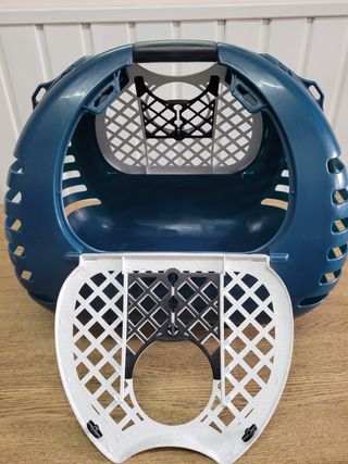 Transportín mascotas azul y blanco