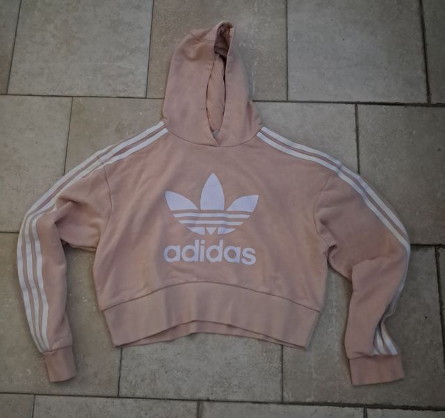 Felpa Adidas rosa a vita bassa