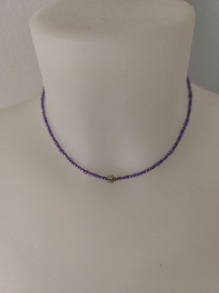 Collar morado con dije estrella de plata