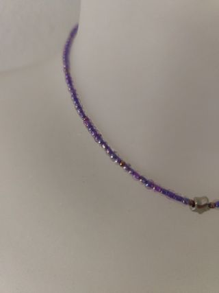 Collar morado con dije estrella de plata