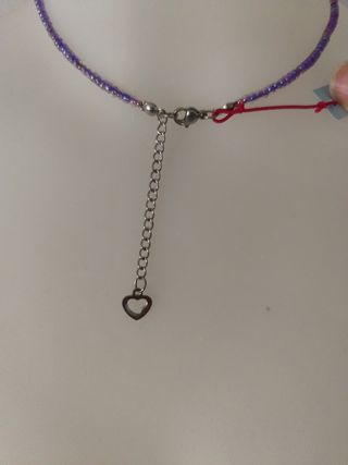 Collar morado con dije estrella de plata