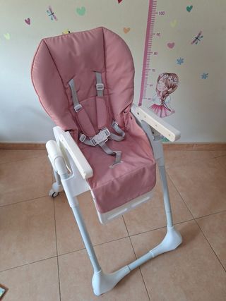 Trona bebé rosa y verde turquesa