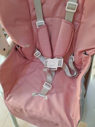 Trona bebé rosa y verde turquesa