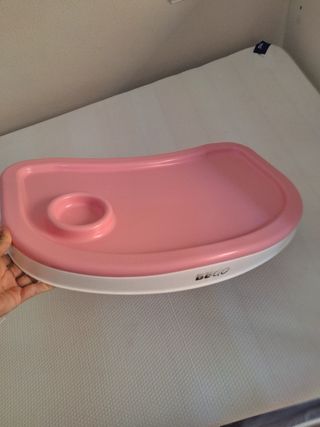Trona bebé rosa y verde turquesa