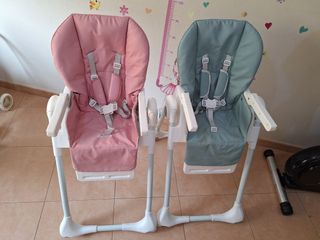 Trona bebé rosa y verde turquesa