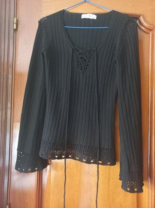 Jersey negro M - Talla grande - Calado