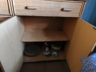 Aparador mimbre y madera 190 por 39