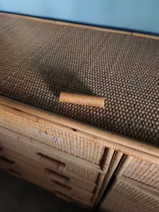 Aparador mimbre y madera 190 por 39